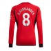 Manchester United Bruno Fernandes #8 Hjemmedrakt 2023-24 Lange ermer